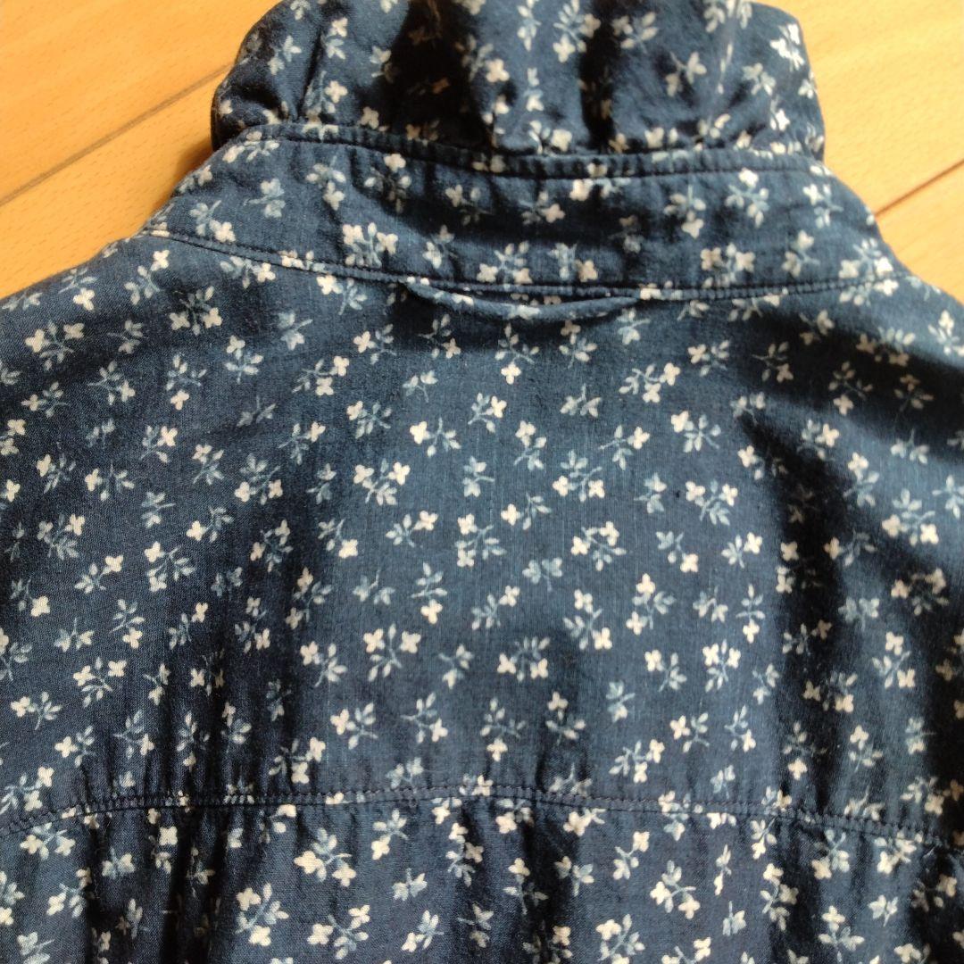45R 雲間草プリントのフリルブラウス インディゴ／サイズ2 - メルカリ