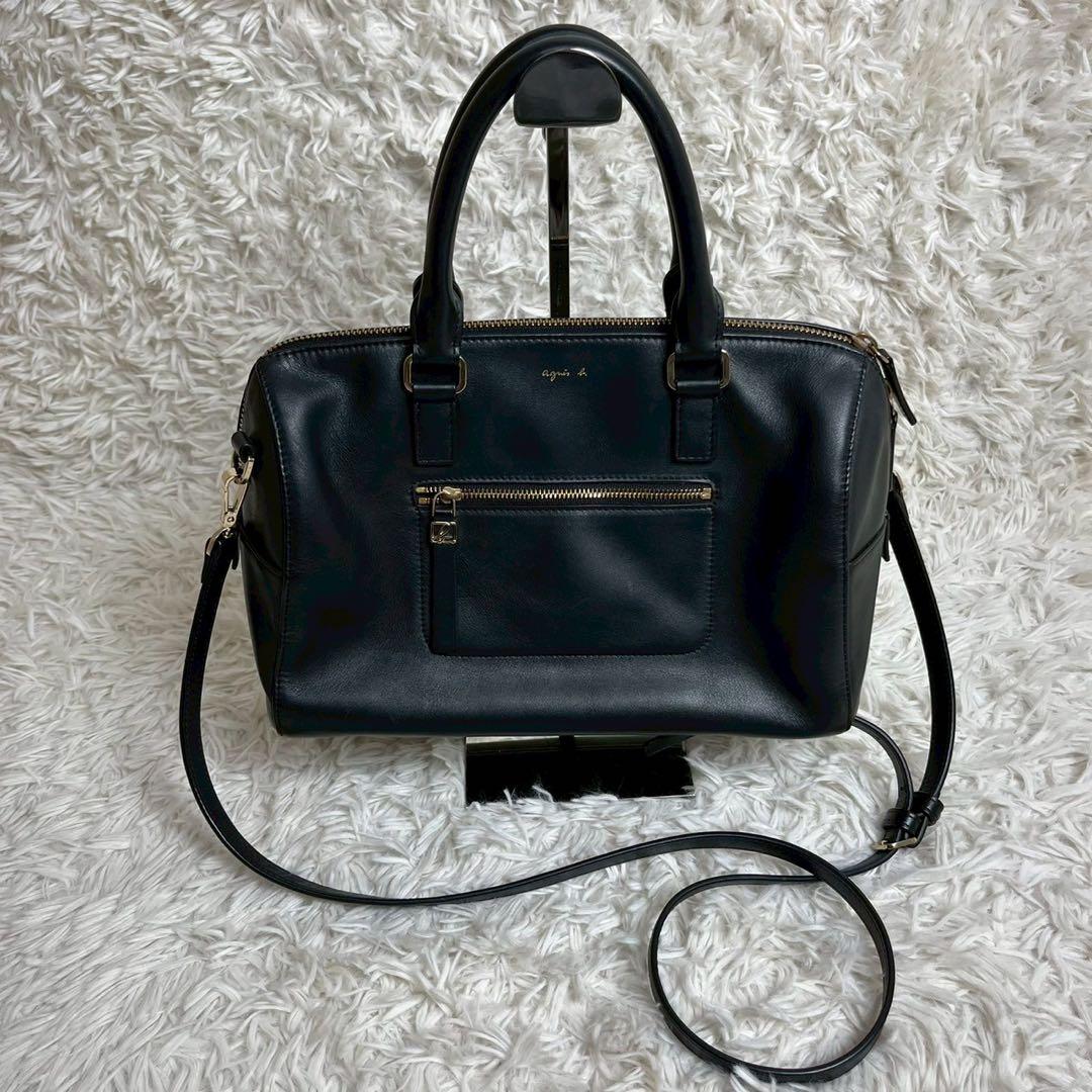 美品 アニエスベー ハンドバッグ ショルダー オールレザー 2way | 激安