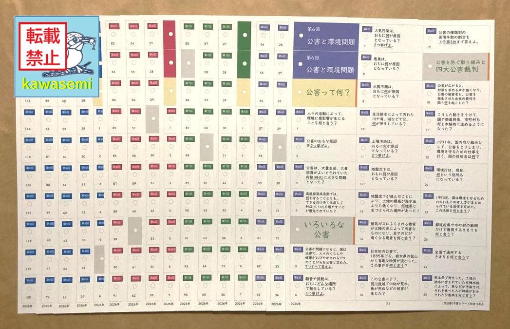 カット済【中学受験】予習シリーズ 社会 5年上(第6-9回) 地理 暗記