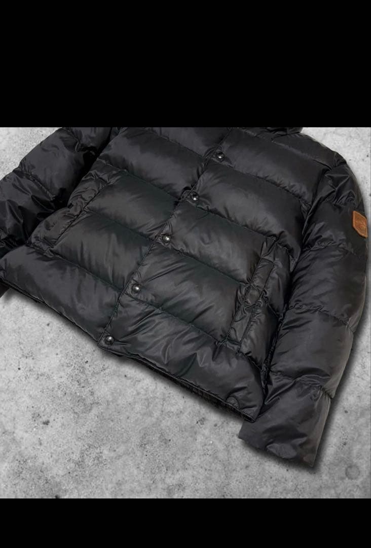 90s ポロバイラルフローレン ヌプシ型 ダウンジャケット 黒 L 革パッチ
