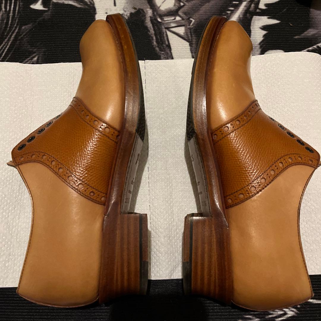 美品　ショセ　23.5cm サドルシューズ　PC-5076　キャメル×ブラウン