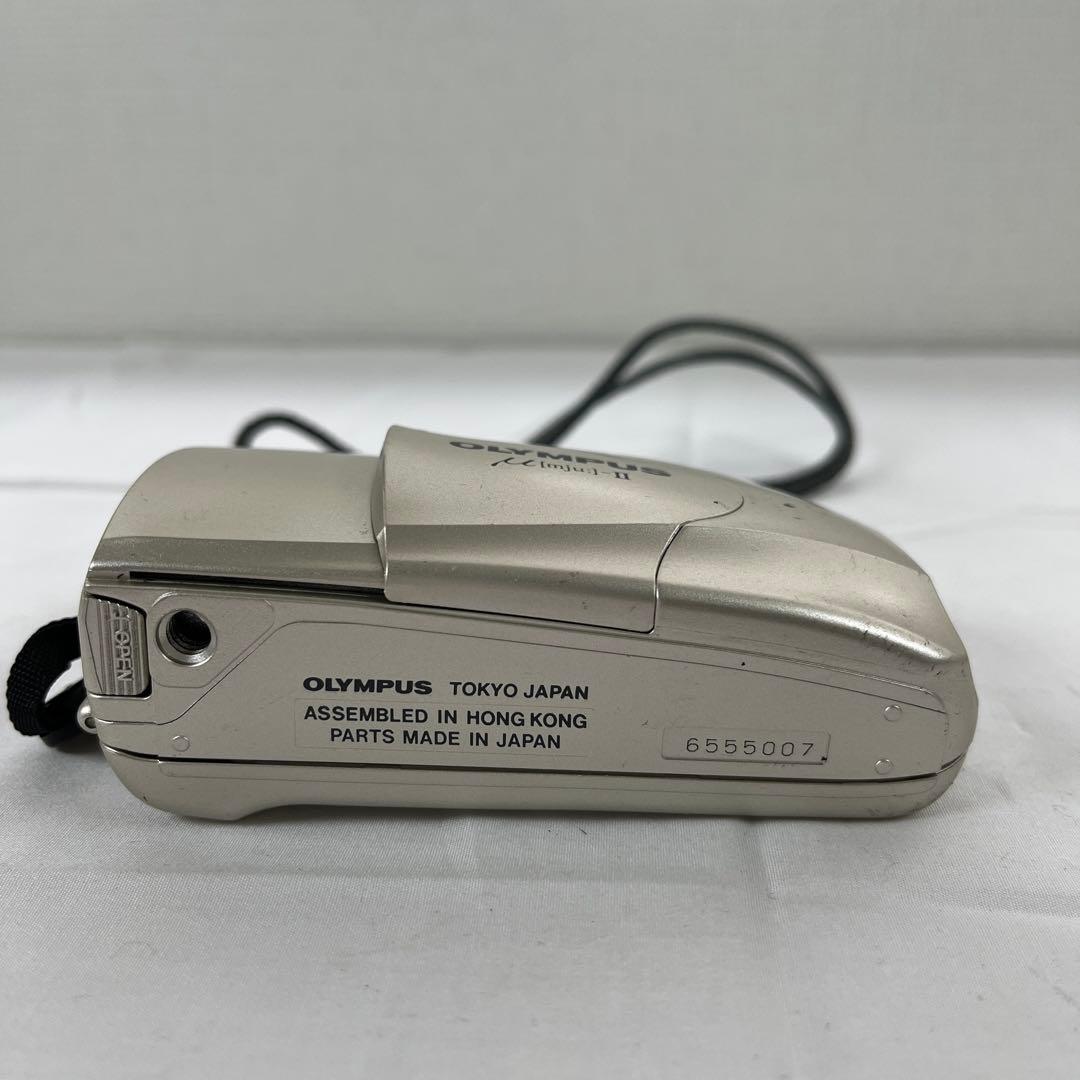 h) OLYMPUS μ[mju:]-II シルバー フィルムカメラ ジャンク OLYMPUS