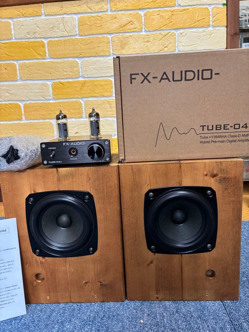 FX-AUDIO TUBE-04J 真空管アンプ fostexスピーカーセット FX AUDIO FX-AUDIO- TUBE-04J[ブラック] 真空管ハイブリッドプリメイン