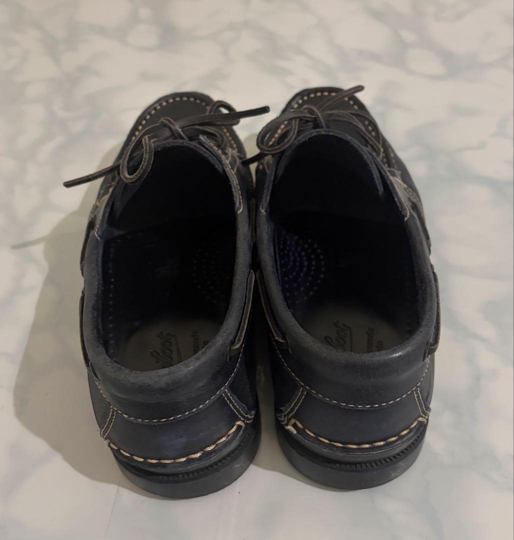 パラブーツ デッキシューズ ネイビー レザー - メルカリ