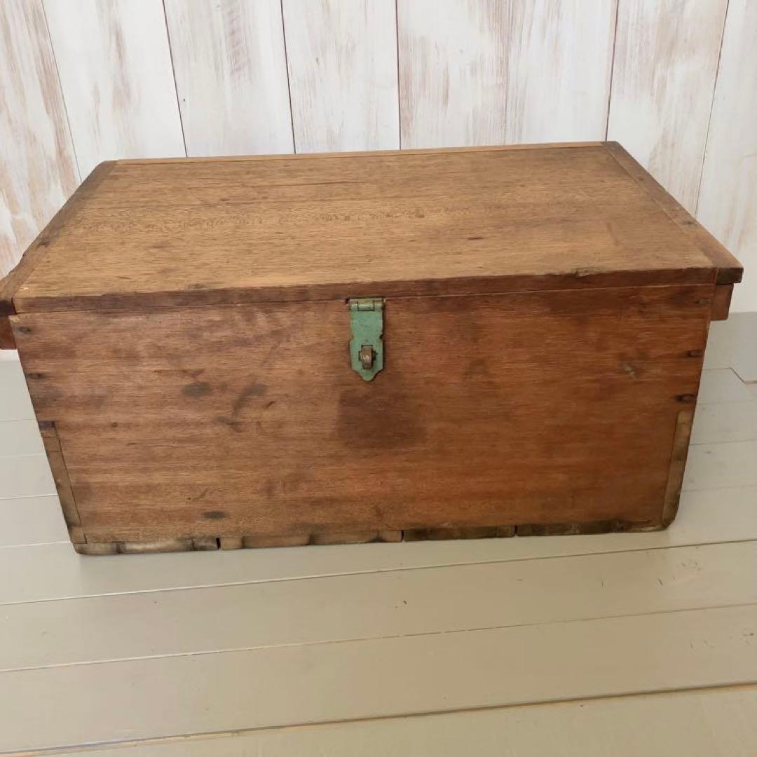アンティーク 蓋付き 木箱 おもちゃ箱 ローテーブル - メルカリ