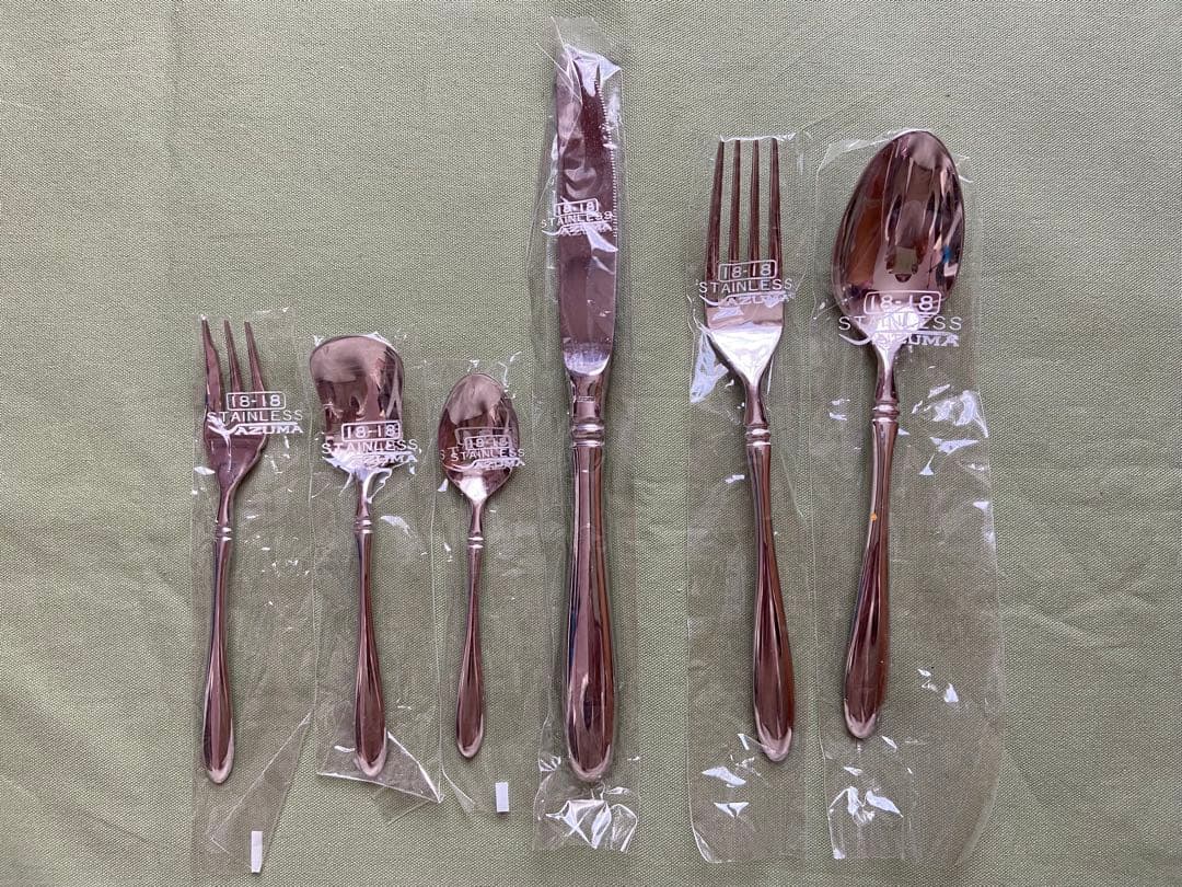 AZUMA インペリアル 18-18 食事用3本,ケーキフォーク,他,計6本 アズマ インペリアル 18-18ステンレス ティータイムセット コーヒー