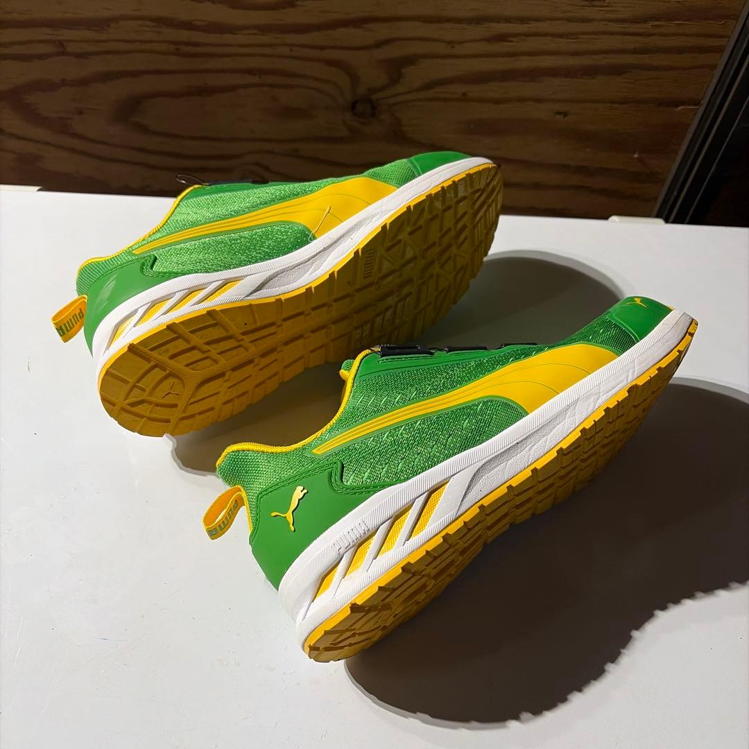 PUMA 安全靴 25.5cm グリーン/イエロー