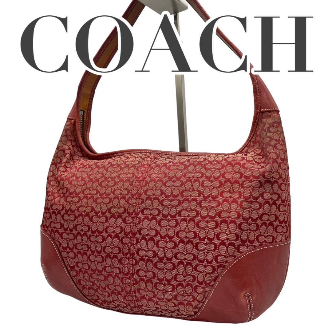 COACH コーチ s20 肩掛け 6617 ワンショルダーバッグ 半月型 赤系