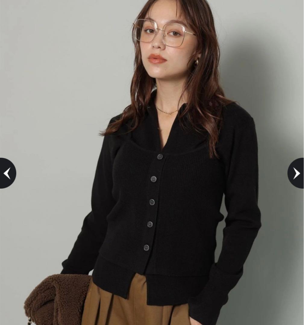 襟付きカーデアンサンブル新品！アルページュストーリー今週までの出品