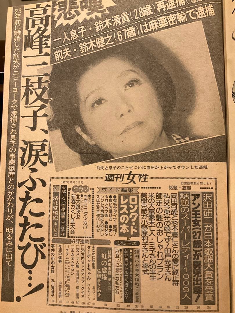 週刊女性　昭和52年12月6日号