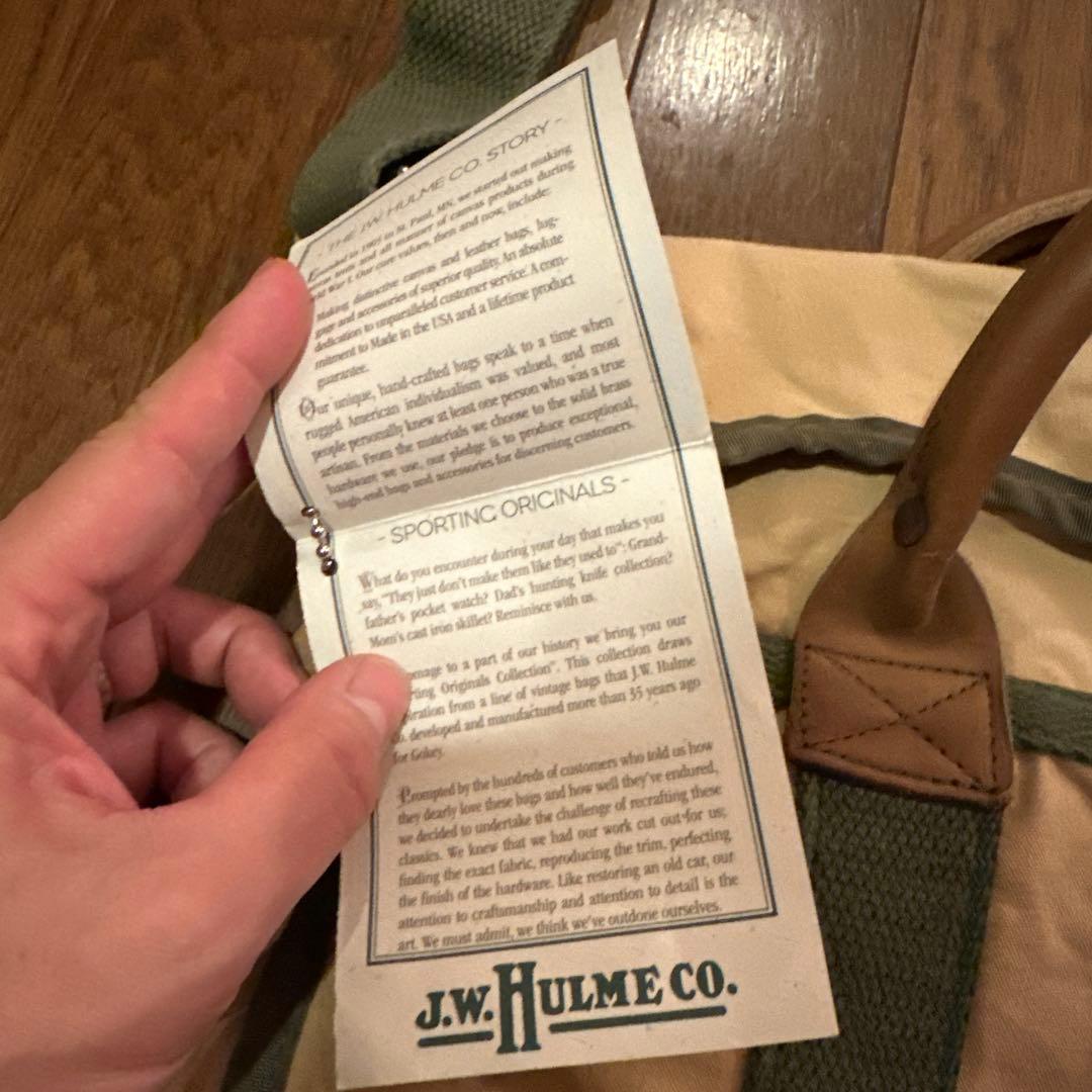 J.W. Hulme Co. ハンティングバッグ ベージュ/カーキ