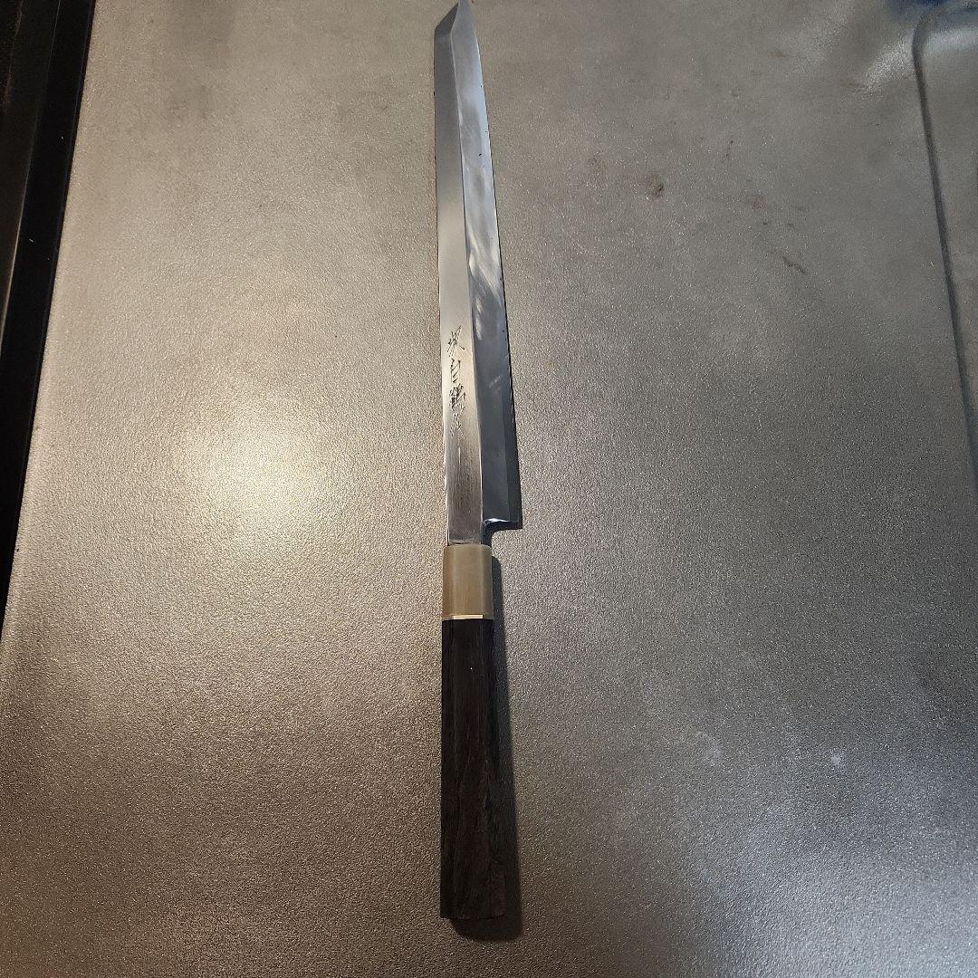 堺白鶴作　切付型柳刃包丁　銀三　尺　黒檀八角柄 堺白鶴作 切付型柳刃包丁 銀三 尺 黒檀八角柄 堺白鶴作 切付型柳刃包丁