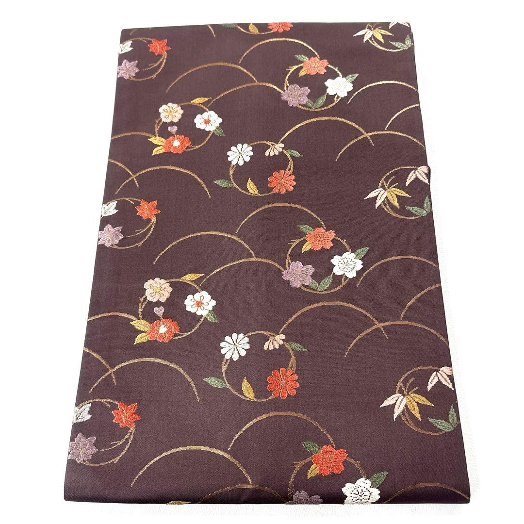 帯4818 ●高級 正絹 名古屋仕立て 名古屋帯 楽天市場】名古屋帯 単品 正絹 仕立て付き 九寸 クリームベージュ 葵