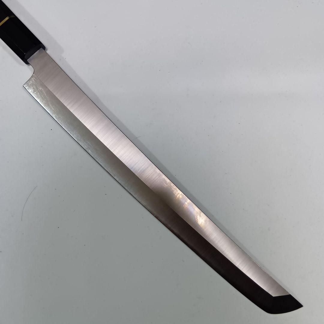 ステン本焼V金10号先丸柳刃包丁30cm黒水牛黒檀八角柄 - メルカリ