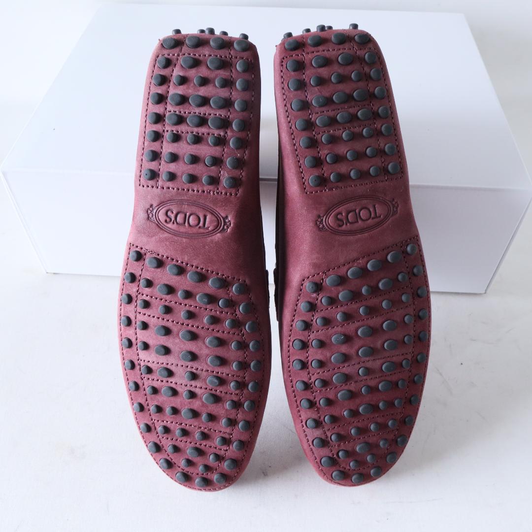 極美品トッズゴンミーニ　ドライビングシューズ　ワインレッド　6.5 25.5cm