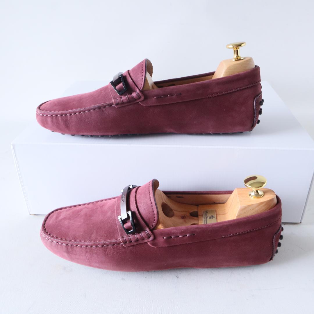 極美品トッズゴンミーニ　ドライビングシューズ　ワインレッド　6.5 25.5cm