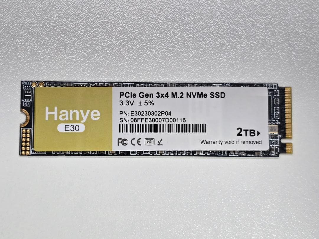 内蔵型SSD Hanye E30 2TB NVMe SSD M.2 2280 Amazon.co.jp: Hanye 2TB 内蔵型SSD PCIe Gen3x4 NVMe M.2 2280 3400MB