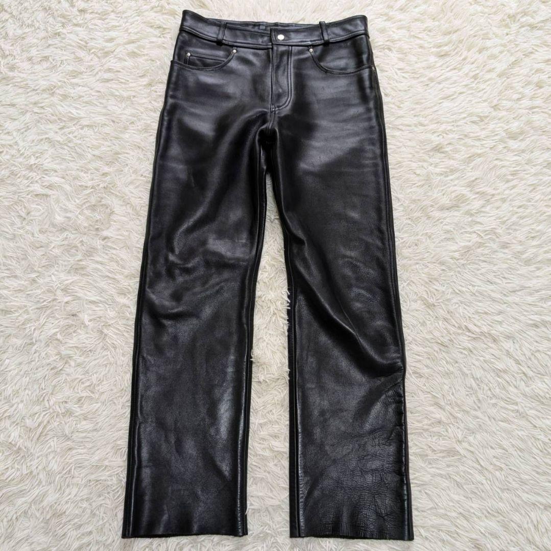 ✨美品✨ ハーレーダビッドソン レザーパンツ 34インチ 本革 大きめ