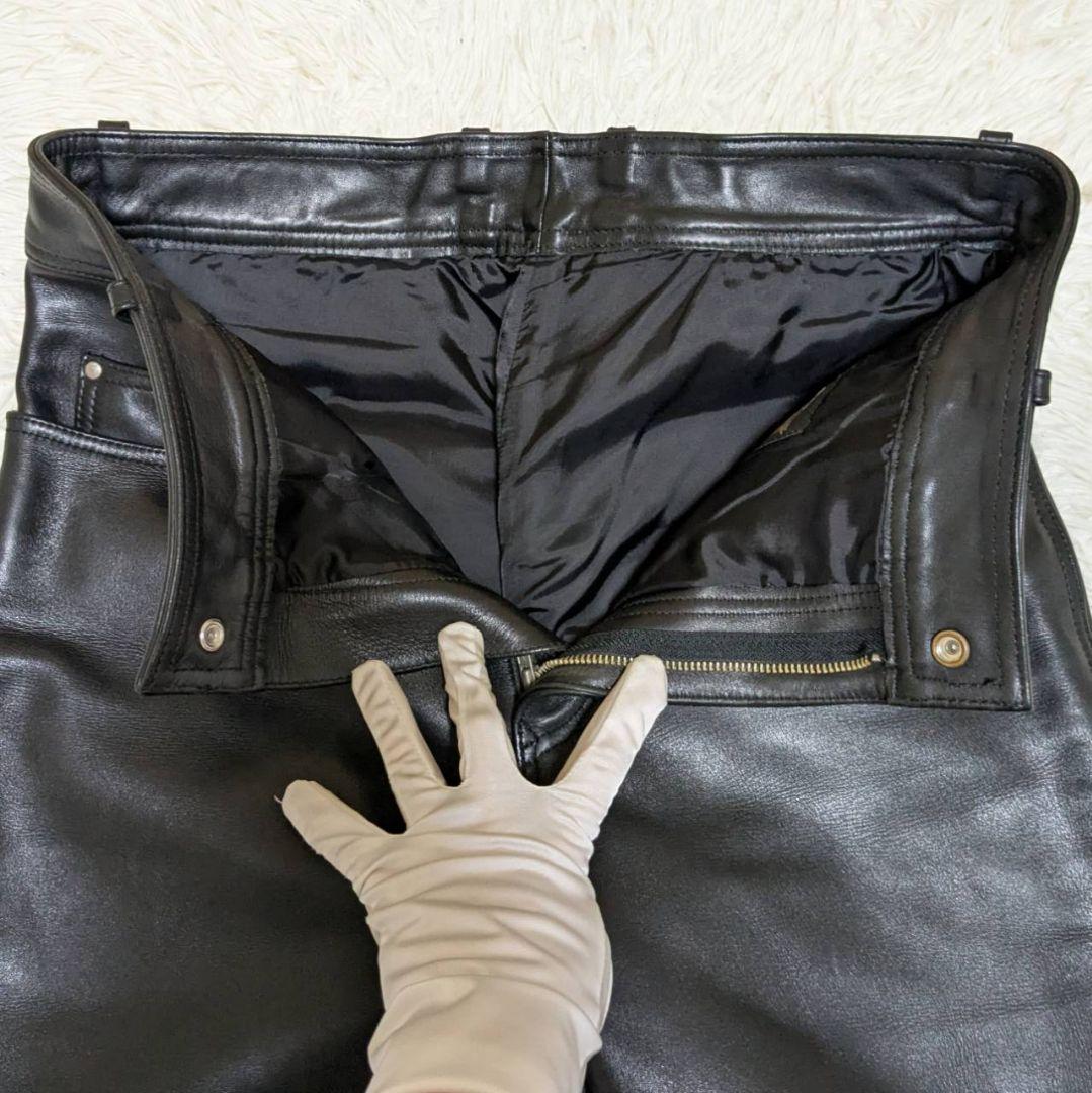 ✨美品✨ ハーレーダビッドソン レザーパンツ 34インチ 本革 大きめ