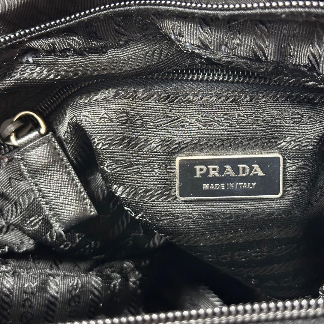 美品✨プラダ 白タグ25 三角口ゴ レザーナイロン ショルダーバッグ