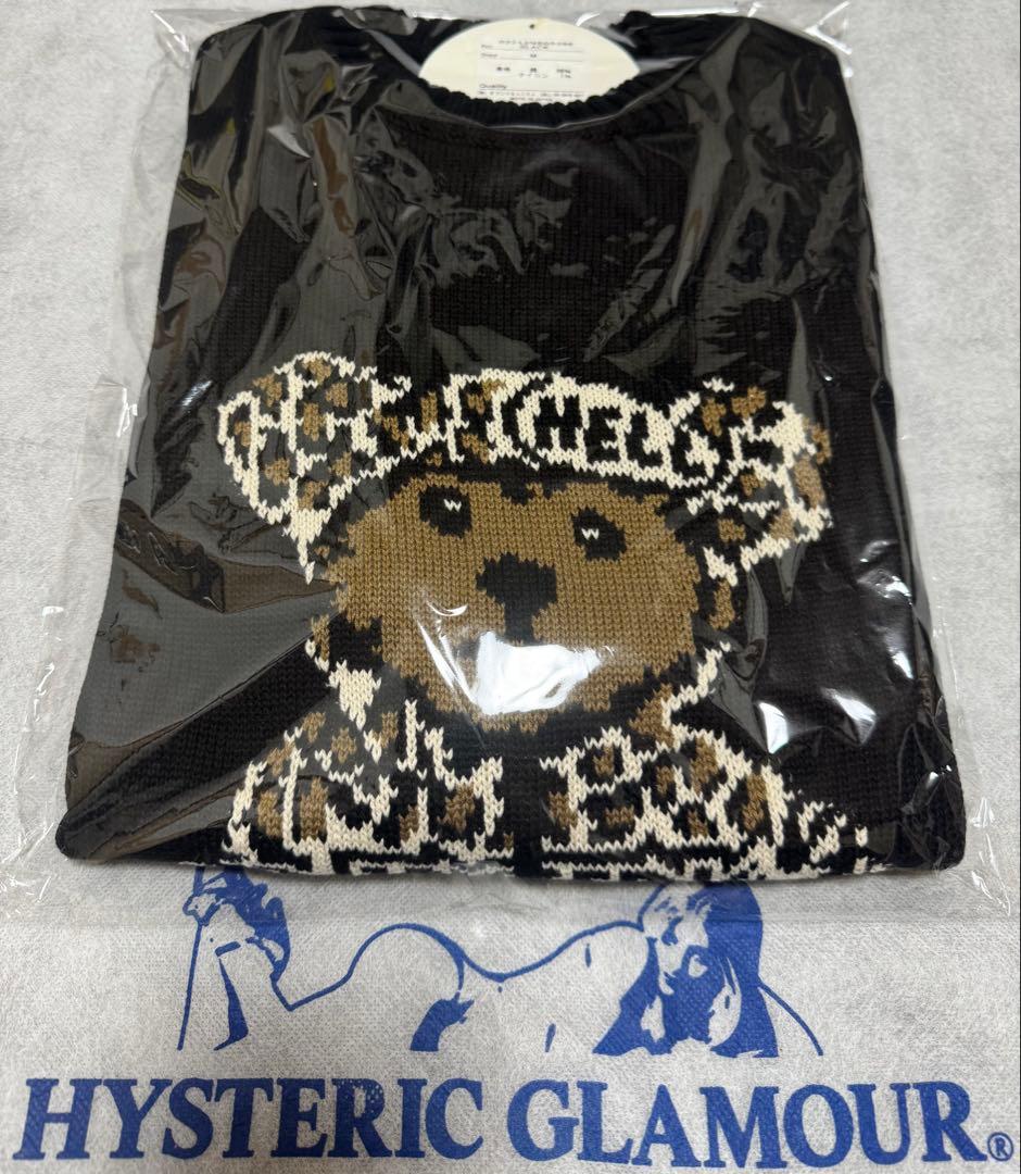 大人気！ヒステリックグラマージャカード セーター【BEAR PANTHER】黒M