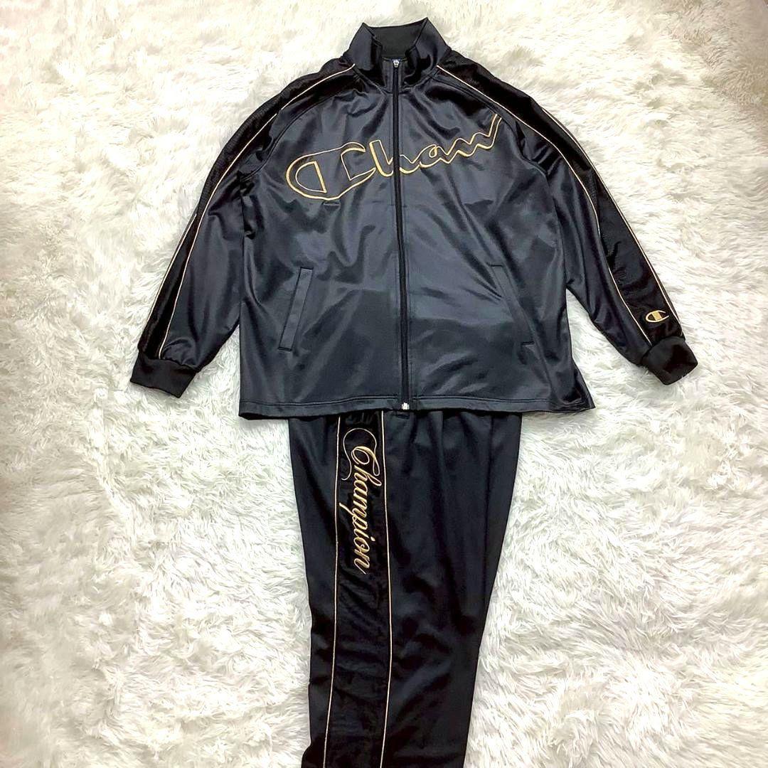 チャンピオン セットアップ ゴールド XLジャージ テカテカ メンズ