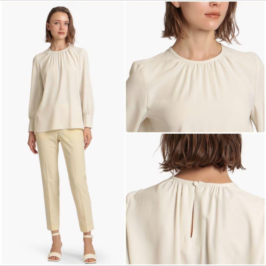 theory luxe 】クルーネックブラウス ネイビー 38 - メルカリ