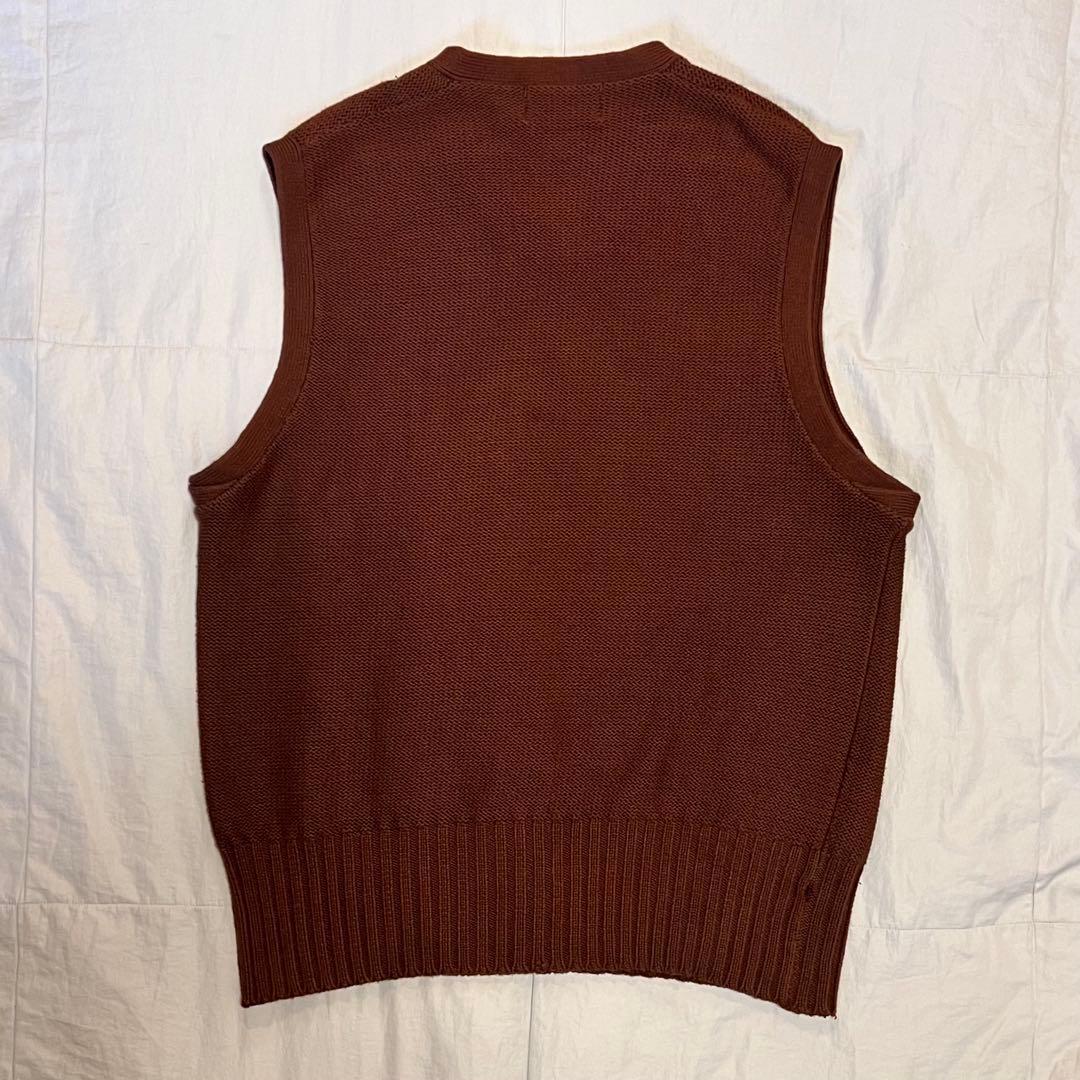 RRL ニットベスト L ブラウン 三ツ星 90s 香港製 希少 ヴィンテージ