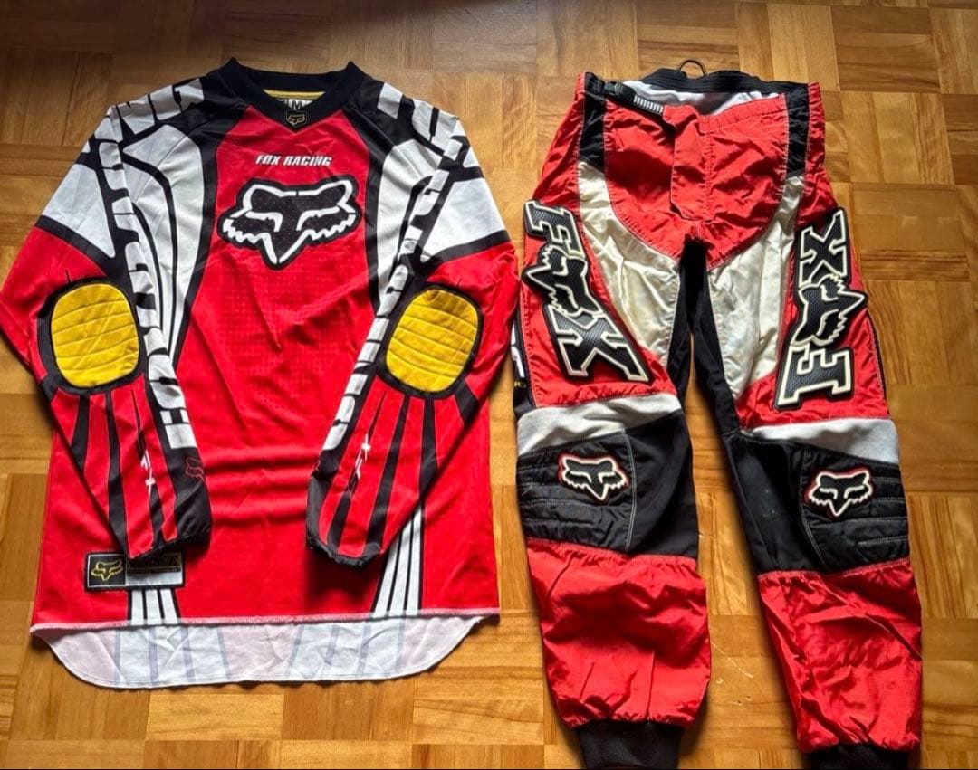 FOX RACING バイクモトクロス ウエア＆パンツ 上下セット赤黒 M32