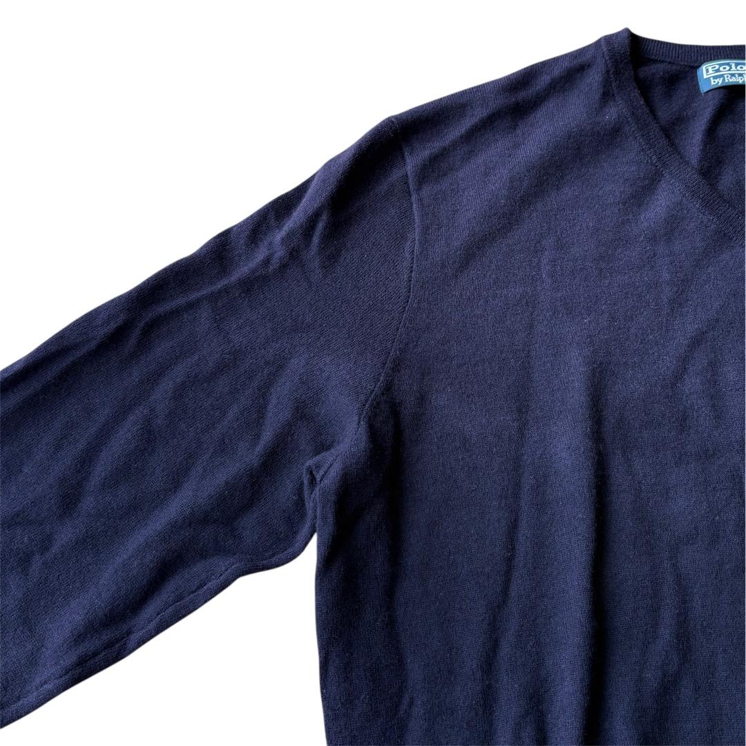 ポロ ラルフローレン ウール100% ロゴ刺繍 ニット XXXL ネイビー