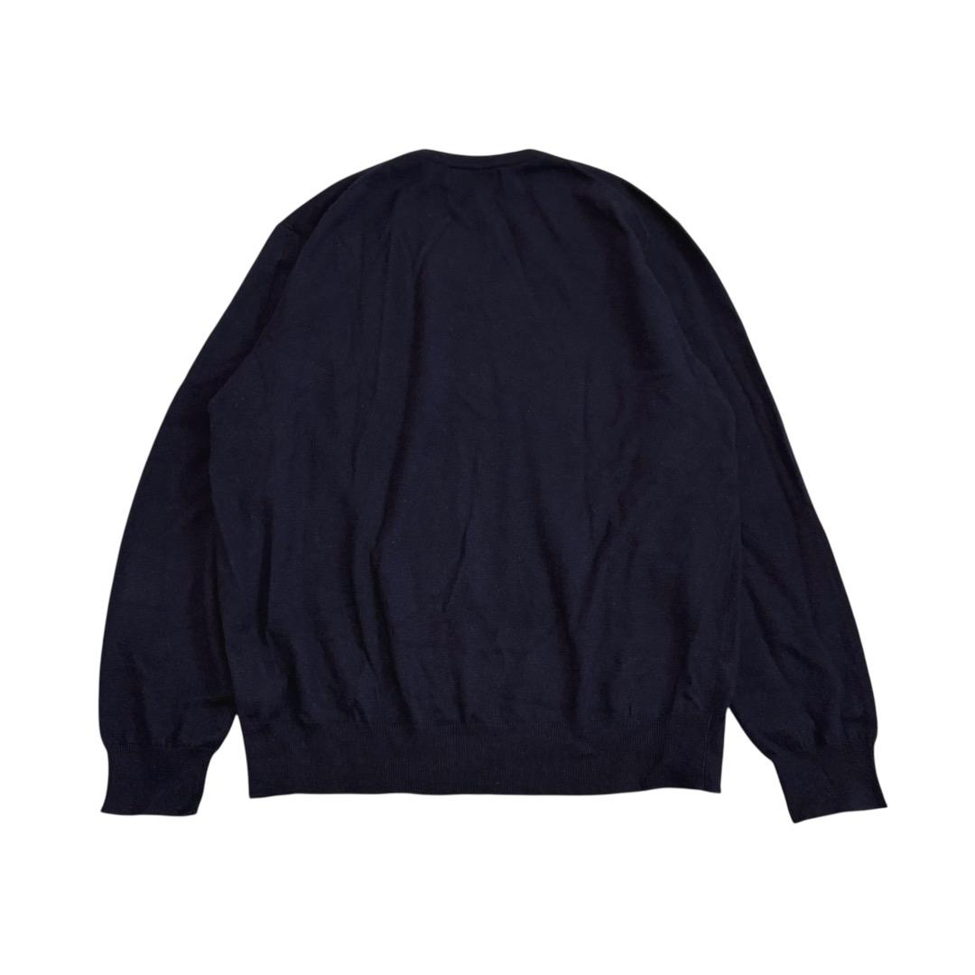 ポロ ラルフローレン ウール100% ロゴ刺繍 ニット XXXL ネイビー