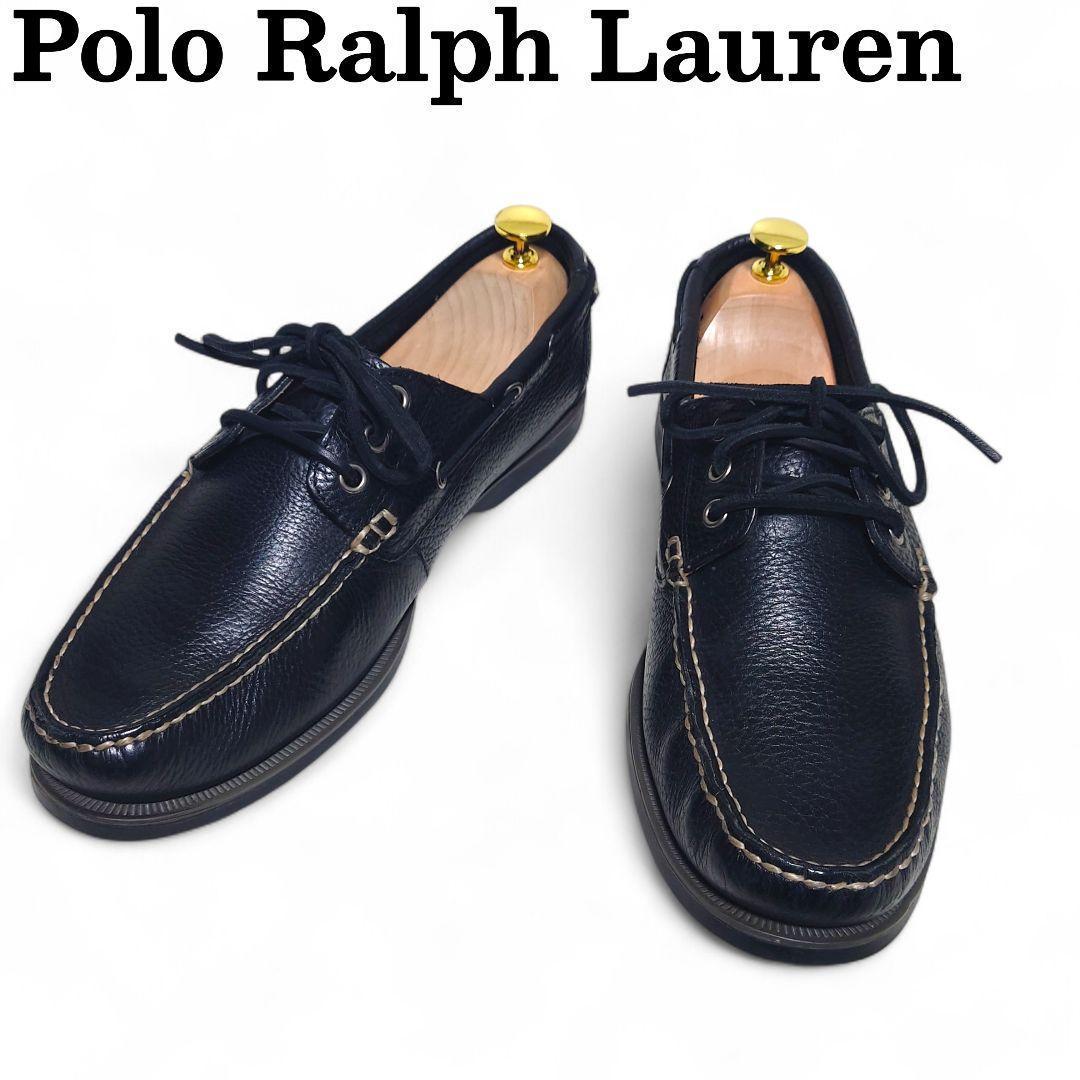 ポロラルフローレン デッキシューズ レザー 10D シボ革 黒 秋冬にデッキシューズを履いたっていいじゃない。ポロ ラルフ ローレン