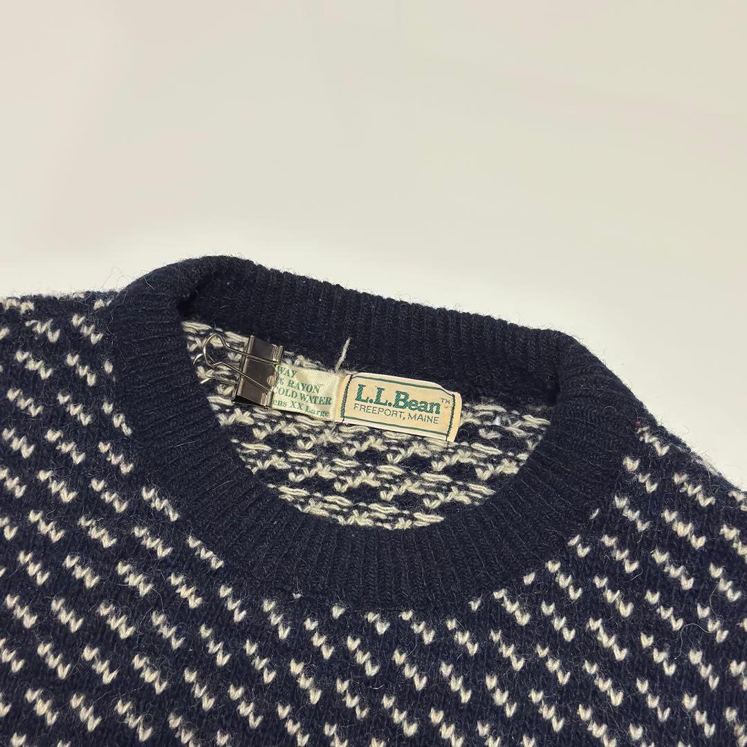 【超希少XXL】80s L.L.Bean バーズアイ ニット ノルウェー製