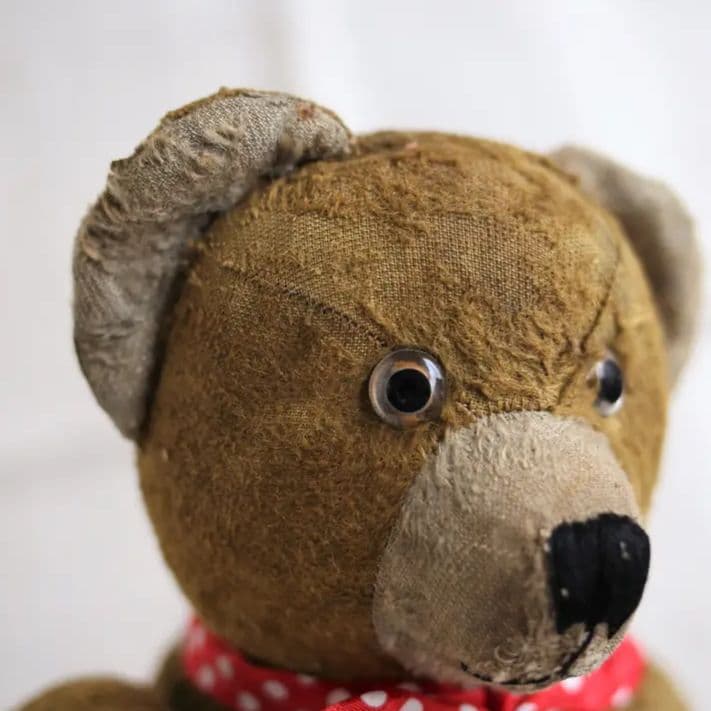 アンティーク 丸顔の古い テディベア フランス