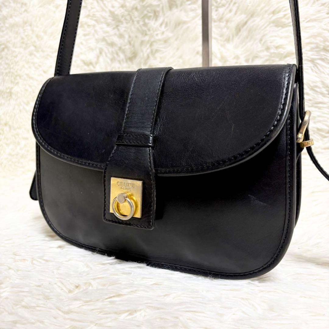 希少✨CELINE オールドセリーヌ ショルダーバック レザー ガンチーニ
