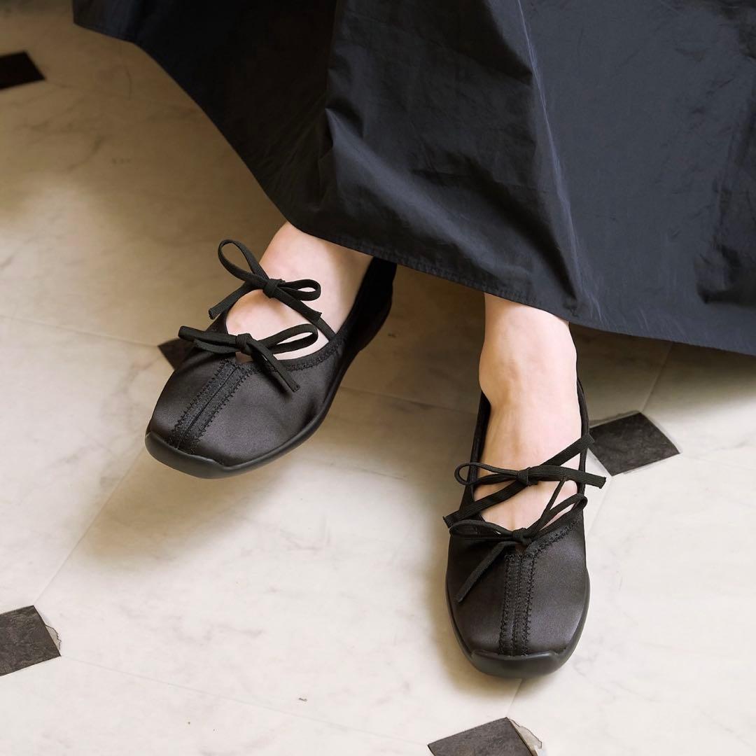 美品✨ LE TALON ルタロン Lダブルリボン バレリーナ フラットシューズ 追加》Lダブルリボンバレリーナ（フラットシューズ）｜LE TALON（ル