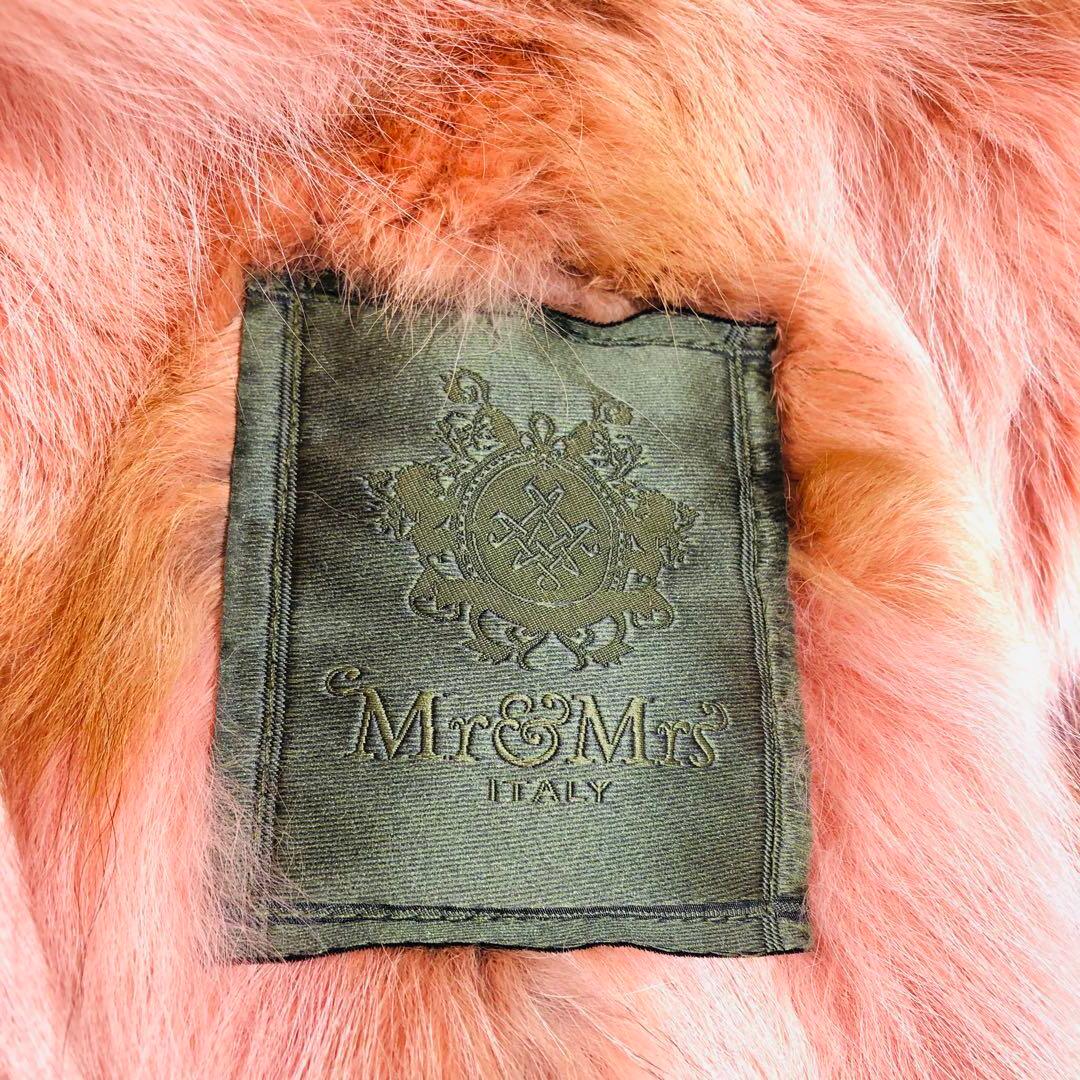 Mr&Mrs ITALY ミリタリーコート 迷彩柄 コーラルピンクファー フード