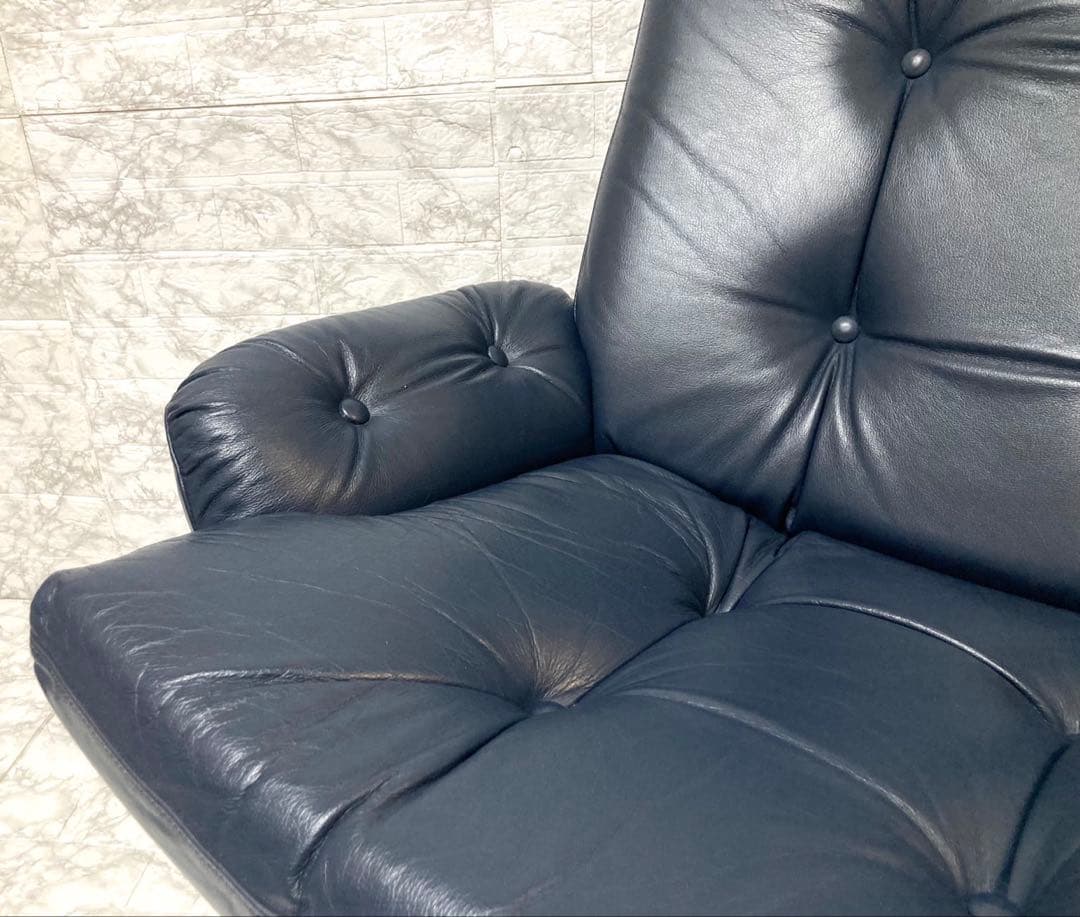 希少 本革】karimoku domani スカンジナビアン イージーチェア②