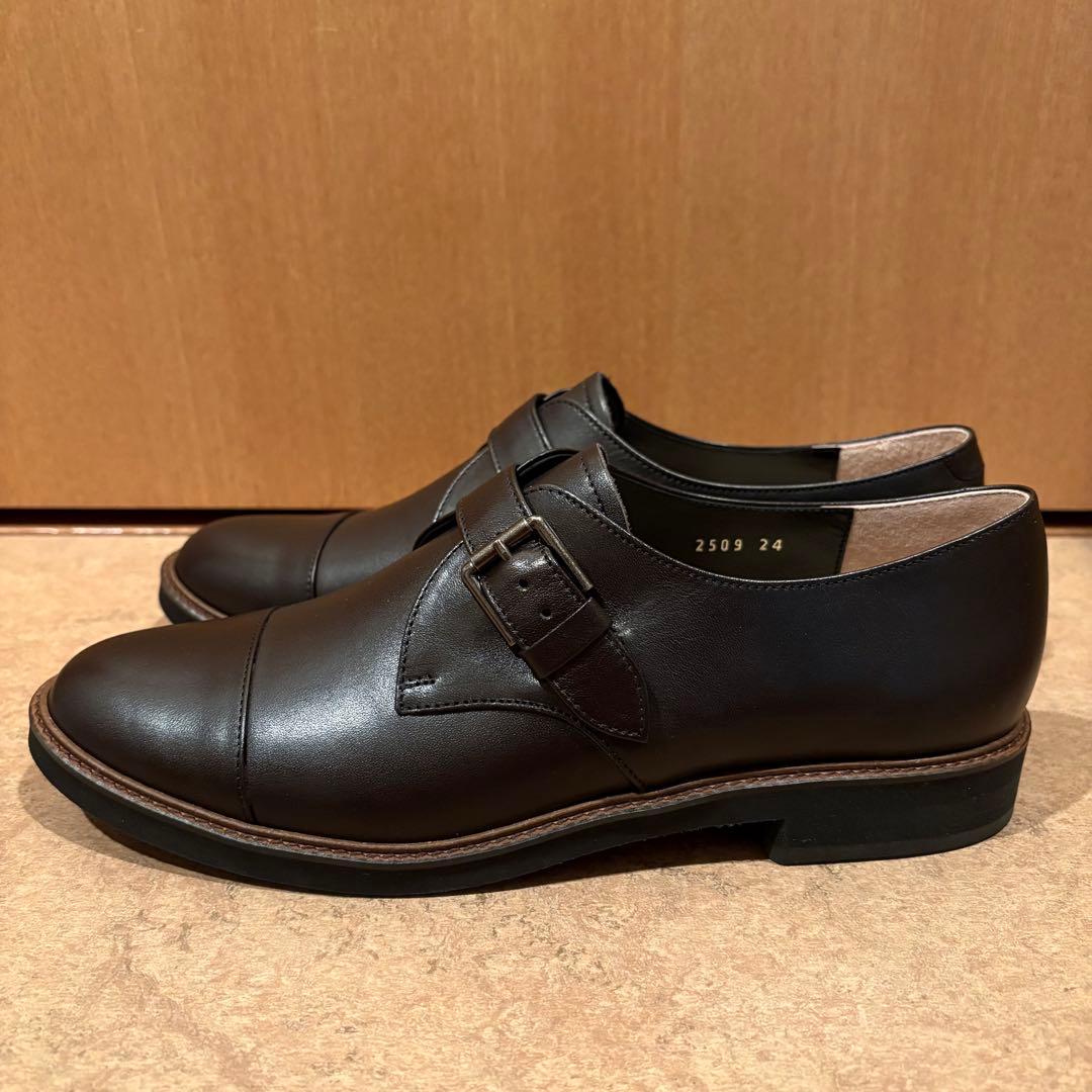 《お値下げ/新品》茶 24cm ベルテッドフラットシューズ マーガレットハウエル