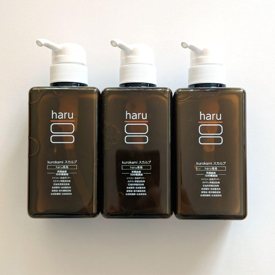 新品 haru kurokami スカルプシャンプー 400ml 3本セット Amazon | haru(ハル) kurokamiスカルプ（オリジナル） 400ml（約2ヶ月