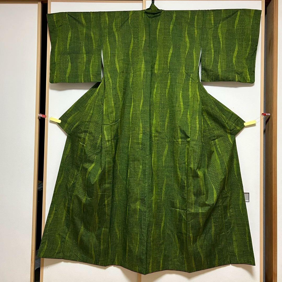 く*ん様 モ43 未使用近い 美品 袷 紬 ぜんまい紬系 色紬 小紋 フル