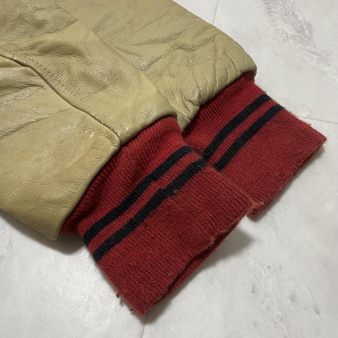 70s GOLDEN THREAD BRILL BROS 袖革 スタジャン - メルカリ