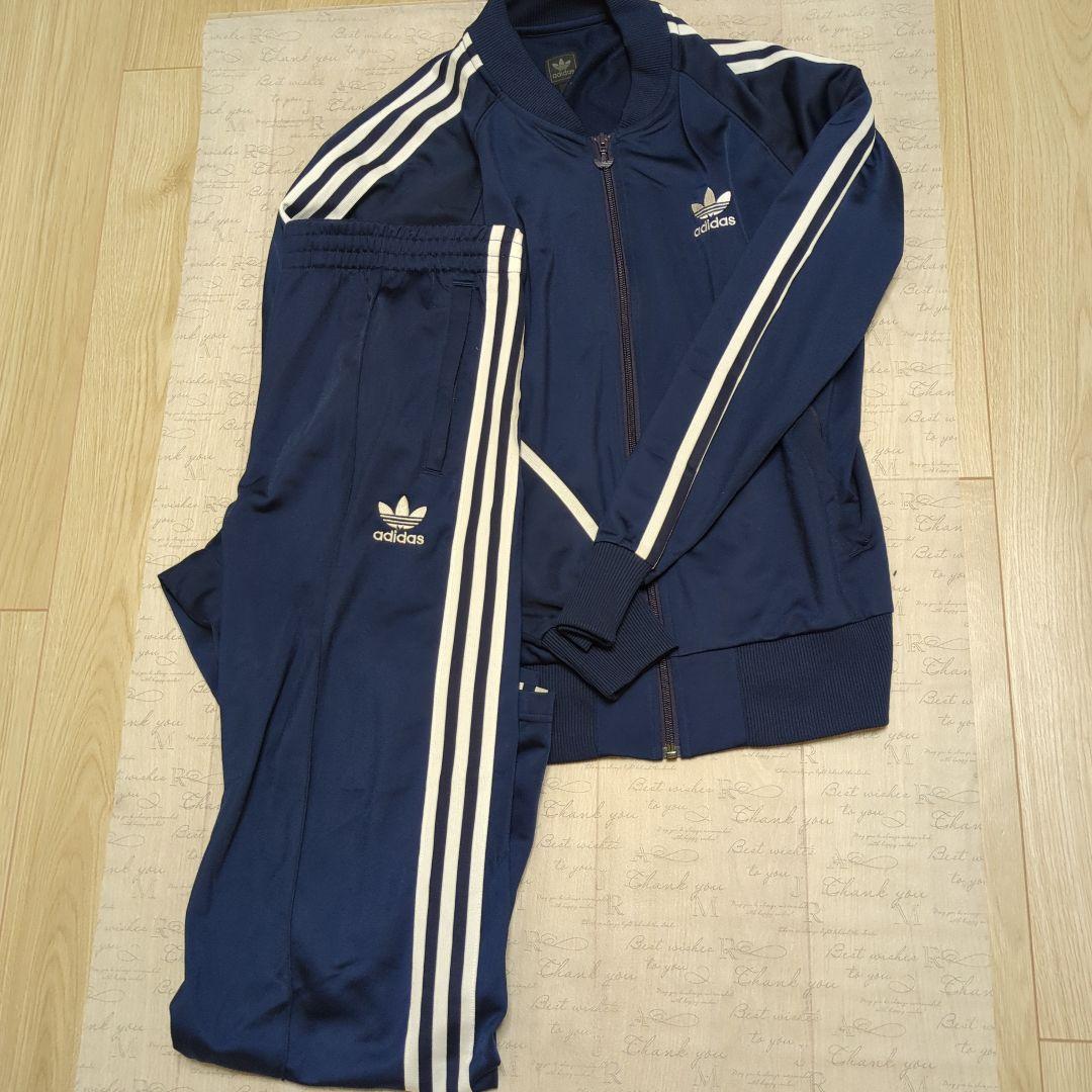 【年末年始特価♪】アディダスジャージ　М　上下　セットアップ　ネイビー　紺 adidas - Mサイズ アディダス レディース ジャージ上下 セットアップ