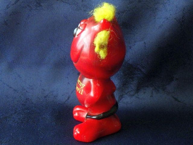 激レア【1970年】ヴィンテージ レッドデビル 猫 メッセージドール 毛