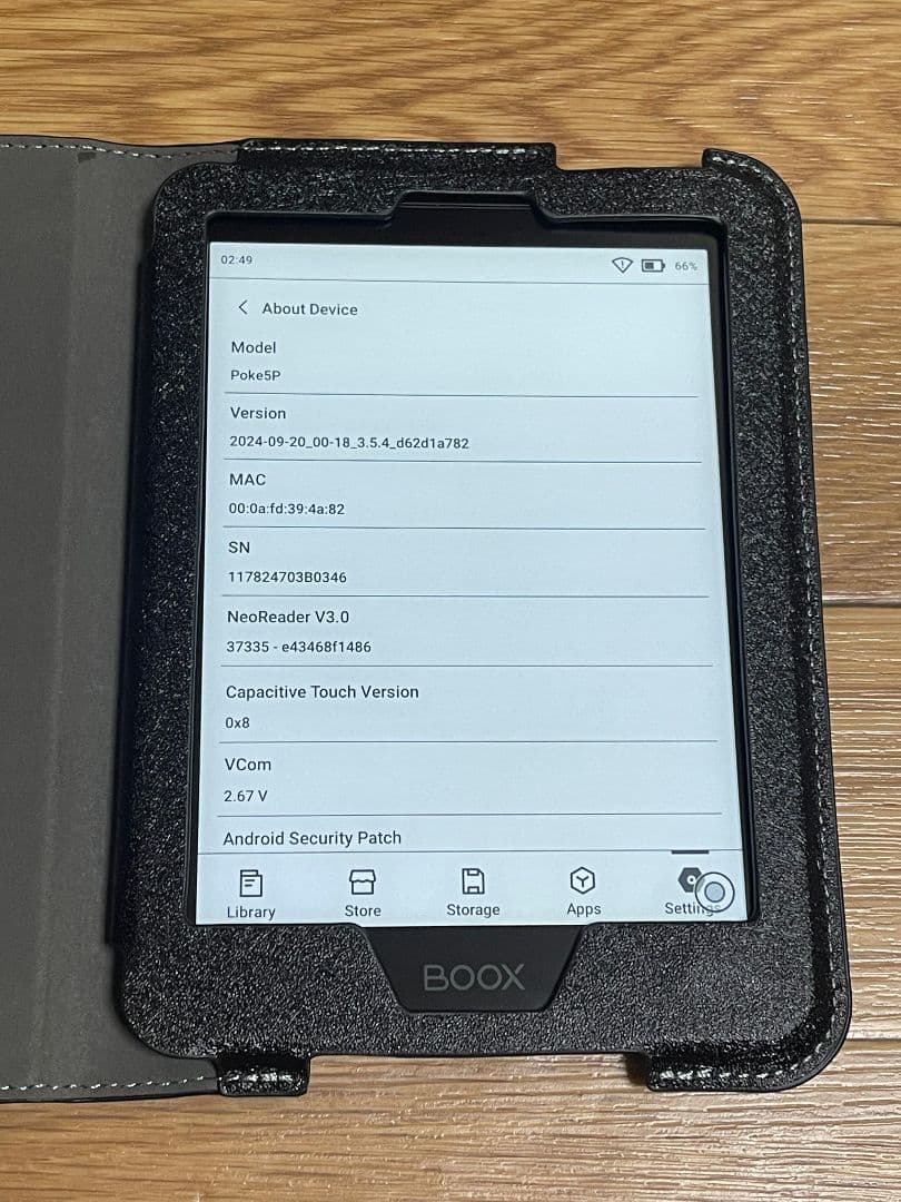BOOX Poke5 6インチ 電子ペーパー タブレット 動作確認済み