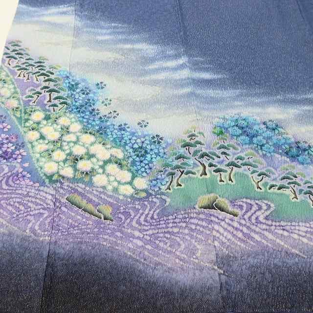 美品 金通し 正絹 絞り“壮麗な美しさで語り掛ける桃源郷”訪問着 U-32