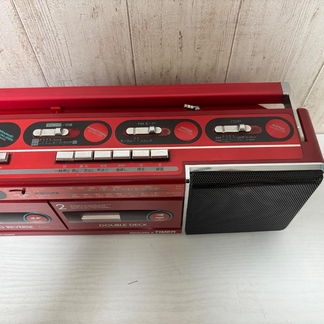 ラジカセ 昭和レトロ HITACHI TRK-W203 ダブルデッキラジカセ - メルカリ