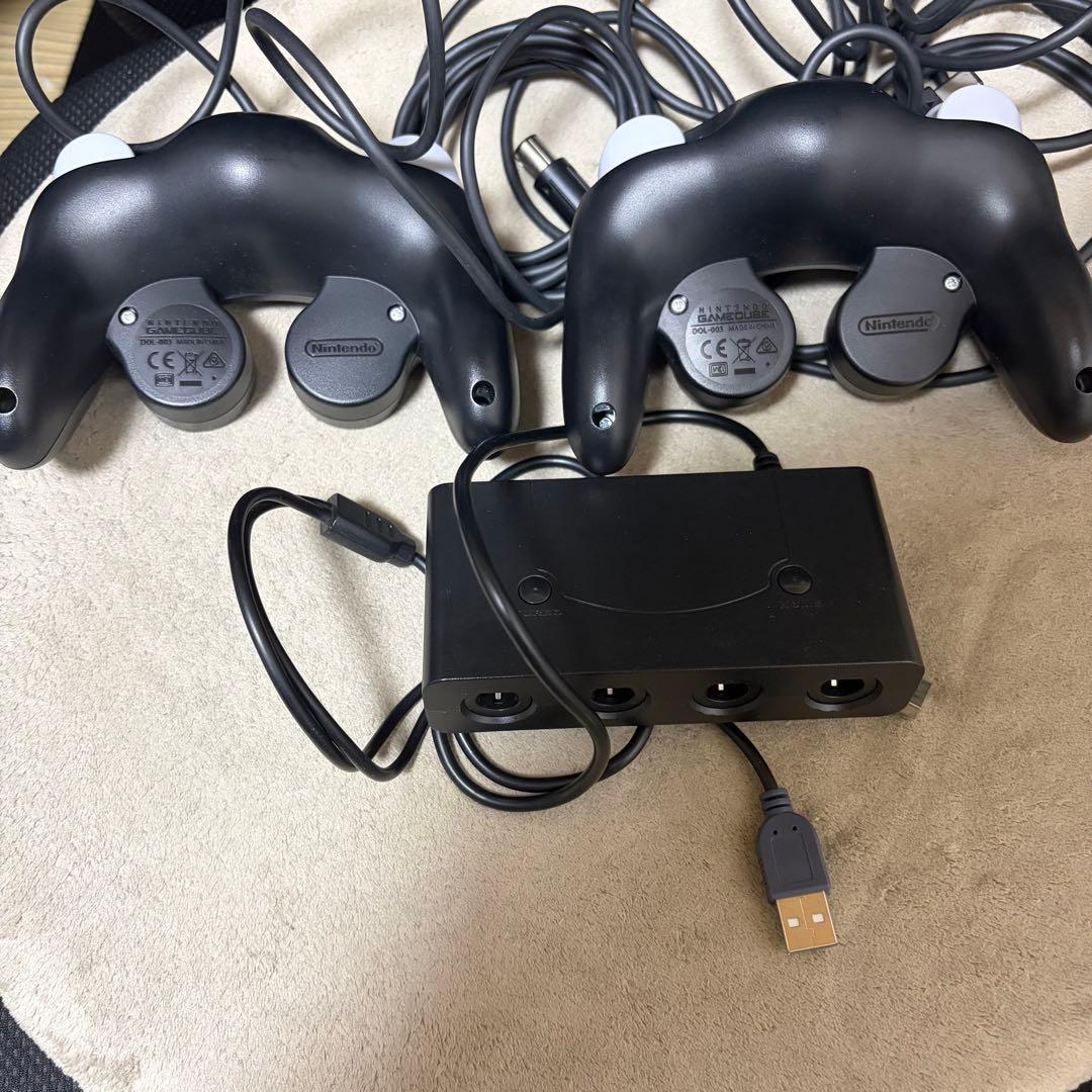 3個セット ゲームキューブ コントローラ 接続タップ スマブラブラック