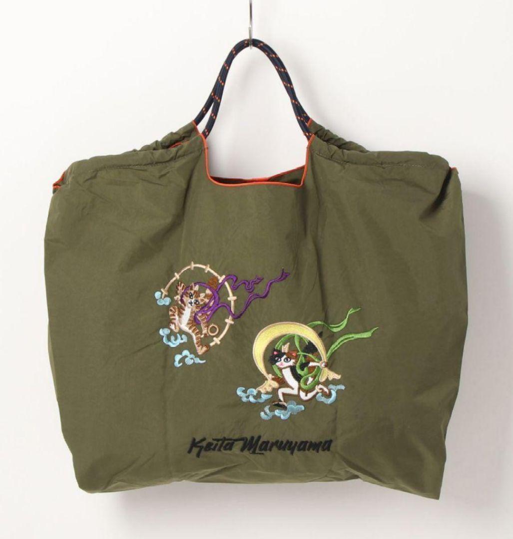 新品】KEITA MARUYAMAボール&チェーンエコバッグ風神雷神Lカーキ