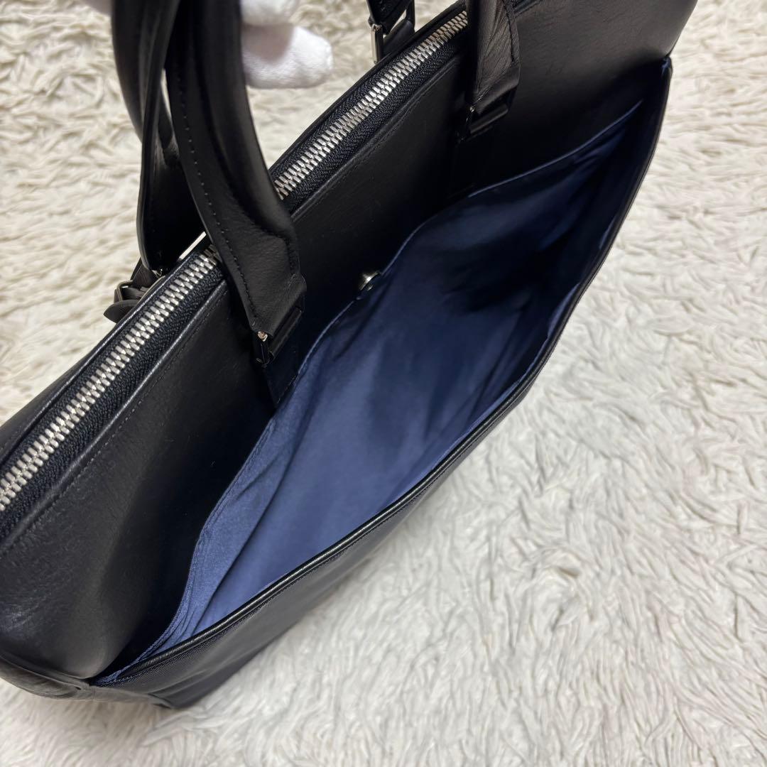 ポーター ロウ ブリーフバッグ ビジネス PC収納 ブラック×ネイビー L